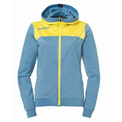 Afbeelding van Kempa Emotion 2.0 Jas met Capuchon Dames Dove Blauw Limoen Geel Maat S