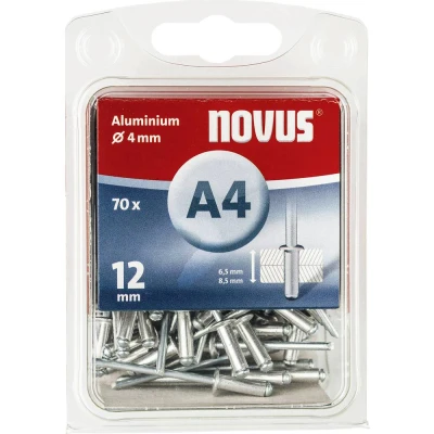 Afbeelding van Novus 110057027 Popnagel (Ø x l) 4 mm 12 Aluminium 70 stuk(s)