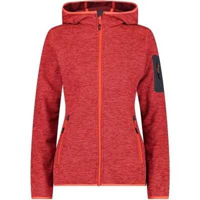 Afbeelding van CMP Knit tech damesjack met vaste capuchon 3H19826 fleecejack voor dames