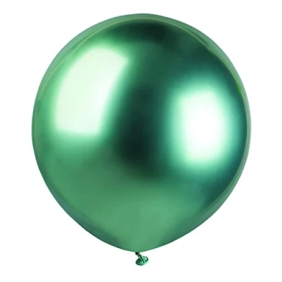 Image de Lot de 25 ballons métalliques en latex naturel qualité supérieure G150 (Ø 48 cm / 19 &quot;), vert métallisé