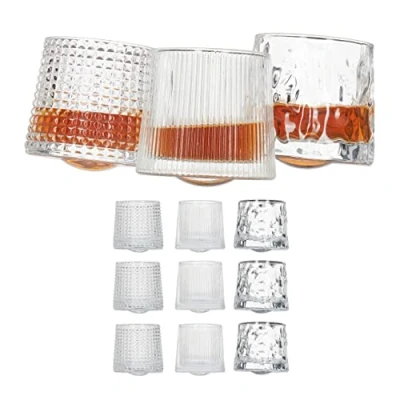 Afbeelding van Relaxdays whiskeyglazen set van 12 tumblerglazen schuin drinkglazen transparant