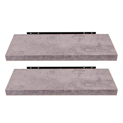 Afbeelding van EUGAD 0144QJ 2 Set van moderne houten wandplanken, 80 x 22,9 3,8 cm, grijs