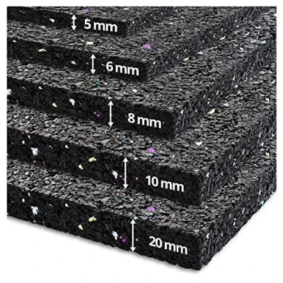 Afbeelding van Etm, gerecycleerde anti vibratiemat, gemaakt in Duitsland, op maat te snijden, wasmachine, geluidswerende mat, geluidsabsorberend, isolerend, van gerecycled rubber, dikte: 8 mm , 125 x 150 cm