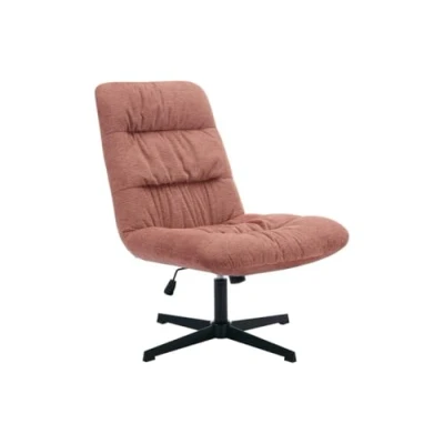 Afbeelding van Vente unique Draaifauteuil van terracottakleurige gechineerde stof SELENDO L 68 cm x H 104 D 77