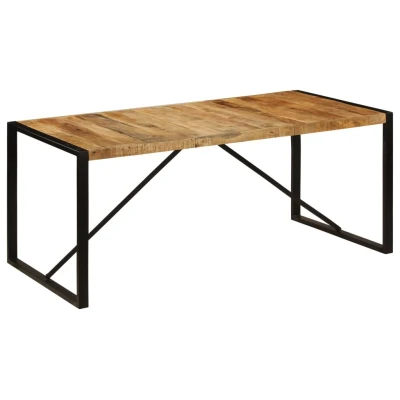 Afbeelding van Eettafel 180 cm massief ruw mangohout