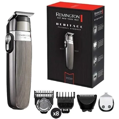 Image de Remington PG9100 Tondeuse Multifonction Cheveux Barbe Corps Heritage, Sans Fil, Etanche, Lame en T Acier Inoxydable