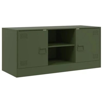 Afbeelding van Tv meubel 99x39x44 cm staal olijfgroen