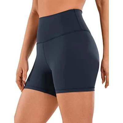 Afbeelding van CRZ YOGA Damesshorts, fietsers, sport, casual, yogalegging, hoge taille, broek, 10 cm, Marine.