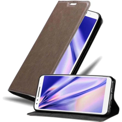 Afbeelding van Cadorabo Hoesje geschikt voor Alcatel 3 2018 in KOFFIE BRUIN Beschermhoes met magnetische sluiting, standfunctie en kaartvakje Book Case Cover Etui