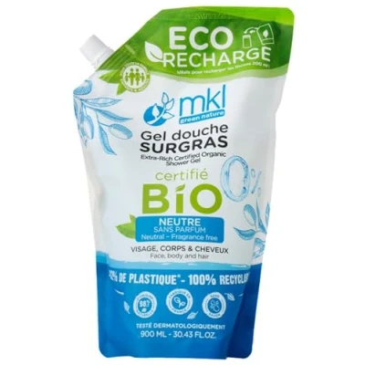 Afbeelding van MKL Green Nature Organic Geurvrije Supervette Douchegel Eco Refill 900 ml