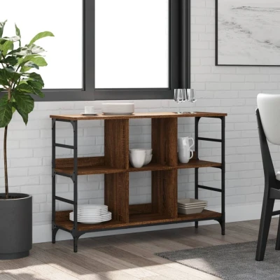 Afbeelding van Dressoir 102x32x73,5 cm bewerkt hout bruineikenkleurig
