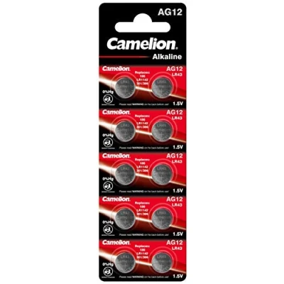 Afbeelding van Camelion Alkaline Knoopcel AG12 / LR43, 1,5 Volt, 0% HG 10 stuks