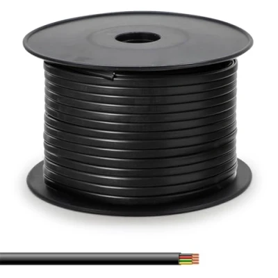 Afbeelding van Waytex 36100 telefoonkabel, plat, zwart, 4 geleiders, spoel 100 m, voor RJ11 telefoonaansluiting