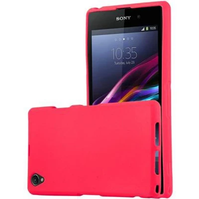 Afbeelding van Cadorabo Hoesje geschikt voor Sony Xperia Z1 COMPACT in FROST ROOD Beschermhoes gemaakt van flexibel TPU silicone Case Cover