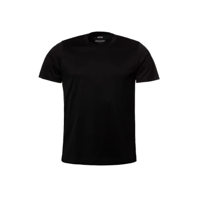 Afbeelding van Eton Filo di Scozia T shirt zwart slim fit