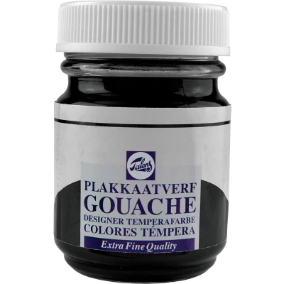Afbeelding van Talens plakkaatvef Extra Fijn flacon van 50 ml, neutraalzwart plakkaatverf