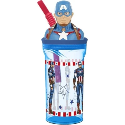 Afbeelding van Beker met Rietje Capitán América CZ11331 360 ml 3D