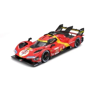 Afbeelding van Bburago 1/18 Ferrari Racing 499P LMH 2023#50 Rood NIEUW 2024: Metalen replica gedetailleerd interieur Deuren en kap openen op schaal 1/18e Winnaar van 24h du Mans 2023