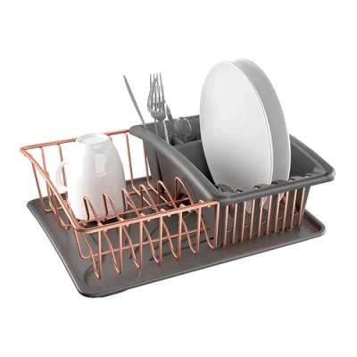 Afbeelding van Metaltex Aquatex Afdruiprek 35X30 Cm Zwart/Koper