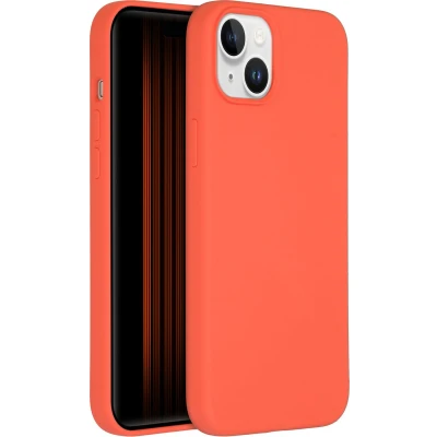 Afbeelding van Accezz Hoesje Geschikt voor iPhone 15 Plus Siliconen Liquid Silicone Backcover MagSafe oranje