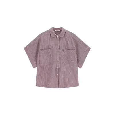 Afbeelding van Sissy Boy Dames Donkerrode gestreepte blouse (Maat S, Katoen)