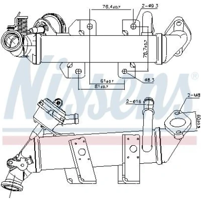 Afbeelding van NISSENS 989287 EGR koeler Met onderdruk Bypass