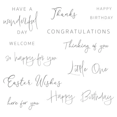 Afbeelding van Sizzix Clear Stamps by Lisa Jones Daily Sentiments (13pcs) (666519)
