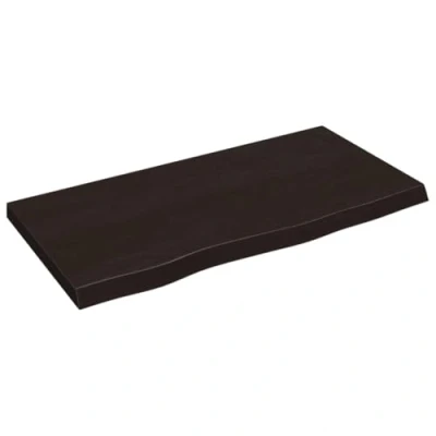 Afbeelding van Wastafelblad 80x40x4 cm behandeld massief hout donkergrijs