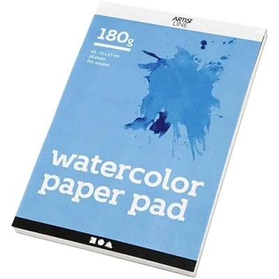 Afbeelding van Aquarelblok Wit A5 180gr, 20 Vellen