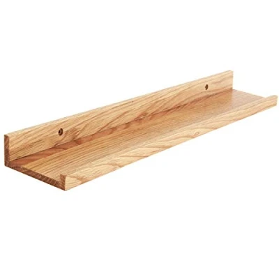 Afbeelding van IBUYKE massief hout drijvende planken muur gemonteerd creatieve U vormige plank slaapkamer woonkamer