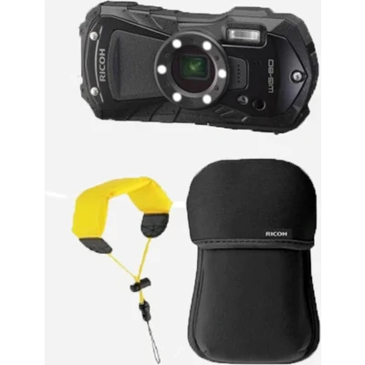 Afbeelding van Ricoh Compactcamera WG 80 Zwart KIT met Drijfriem en Neoprene beschermhoes