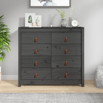 Afbeelding van Dressoir 100x40x90 cm massief grenenhout grijs