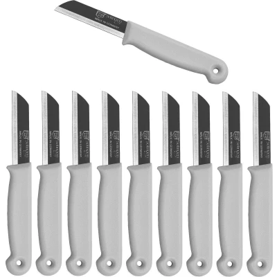 Afbeelding van Solingen Schilmesje RVS Glad 16 cm met &quot;Blade Cover&quot; Wit 500 Stuks