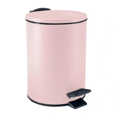 Afbeelding van Spirella Pedaalemmer Cannes lichtroze 3 liter metaal L17 x H25 cm soft close toilet/badkamer