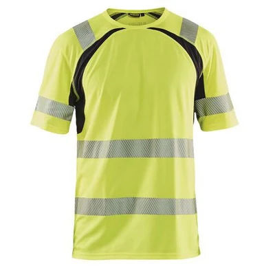 Image de T shirt anti UV haute visibilité jaune fluorescent/noir