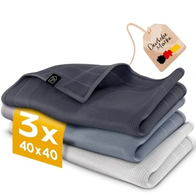 Afbeelding van Homety Set van 6 microvezeldoeken, 40 x cm, streepvrij, pluisvrij, magische microvezeldoek, voor ramen, polijsten (40 cm)