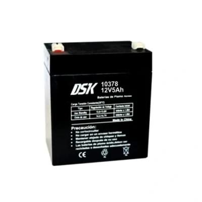 Afbeelding van DSK 10378 Oplaadbare en verzegelde AGM Terminal F2 loodaccu met 12 V 5 Ah. Ideale batterij voor huishoudelijke industriële alarmen, elektrisch speelgoed kinderen, mobiliteitsapparaten,