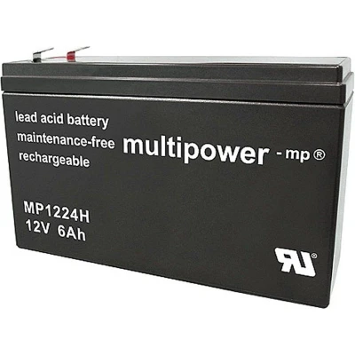 Afbeelding van Multipower MP1224H hoogstroom loodbatterij met Faston 6,3 mm stekkercontact