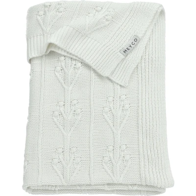 Afbeelding van Meyco Baby Romantic Flower wiegdeken offwhite 75x100cm