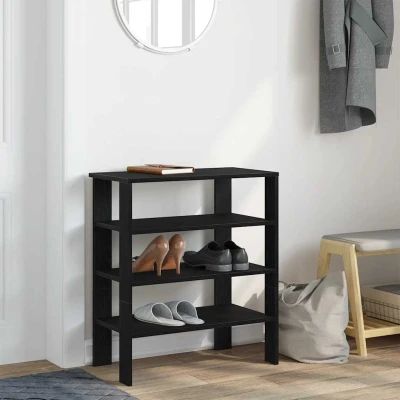 Afbeelding van Schoenenrek 61x32x70 cm bewerkt hout zwart