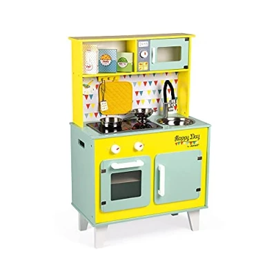 Afbeelding van Janod Keuken Happy Day Met Licht En Geluid Inclusief 7 Accessoires Om Meteen Te Spelen Hoogte Van Het Werkblad: 50 Cm Geschikt Vanaf 3 Jaar