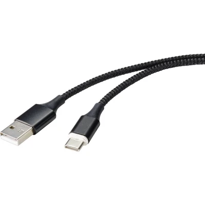 Afbeelding van Renkforce USB kabel 2.0 A stekker, C stekker 1.00 m Zwart Magnetische RF 4746076