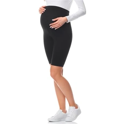Afbeelding van BE Mammy BE20 229 LE Dames Capri Zwangerschapsleggings 3/4 Lengte Katoen Elasthan Yogabroek Zwart L