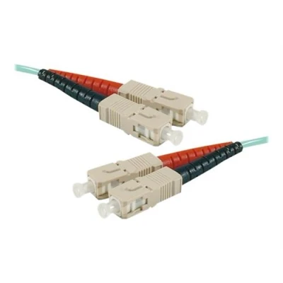 Image de generic Cordon de raccordement SC/UPC multimode (M) pour 2 m mm fibre optique duplex 50 / 125 microns OM3 sans halogène turquoise