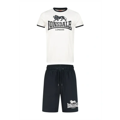 Afbeelding van Lonsdale Heren T shirt en shorts, normale pasvorm, wit/marineblauw, XXL