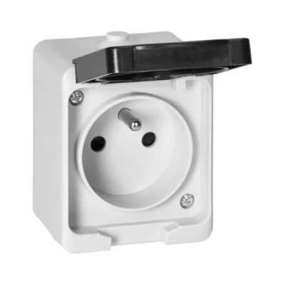 Afbeelding van MIRATIC Elektrisch wandstopcontact, enkel of dubbel stopcontact, waterdicht, met/zonder schakelaar, opbouwstopcontact, voor buiten, waterdicht (standaardstekker)