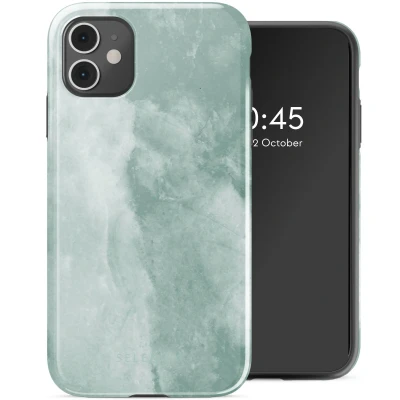 Afbeelding van Selencia Hoesje Geschikt voor iPhone 11 Vivid Backcover Marble Grayed Jade