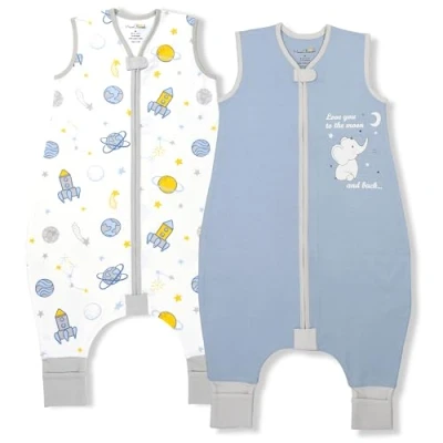 Afbeelding van Mama Cheetah Babyslaapzak met voeten, 3T 4T, 0,5 TOG Organic Cotton Baby Wearable Blankets with Legs, Sleeping Bag for Walkers, Early Walker Large