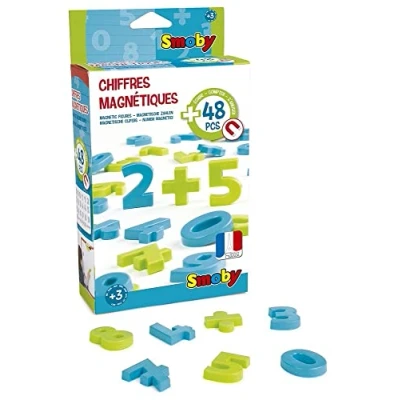Afbeelding van Smoby 48 magnetische cijfers Voor bord of kantoor 2 kleuren Blauw en groen Wiskundige borden inbegrepen 430101