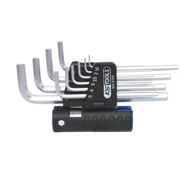 Afbeelding van KS Tools, Inbussleutel, 3 in 1 haakse steeksleutelset lang